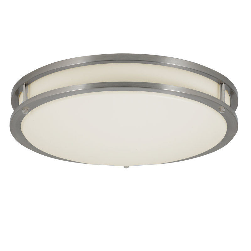 Arjit Acrylic LED Flush Mount, Brushed Nickel, 4.1" H x 16" W x 16" D, 3000K/4000K/5000K