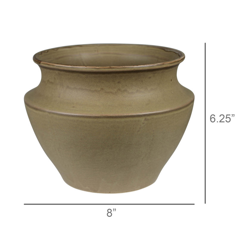 Pot Addison, céramique - petit, H 6,25 po x l 8 po x P 8 po, Mastic