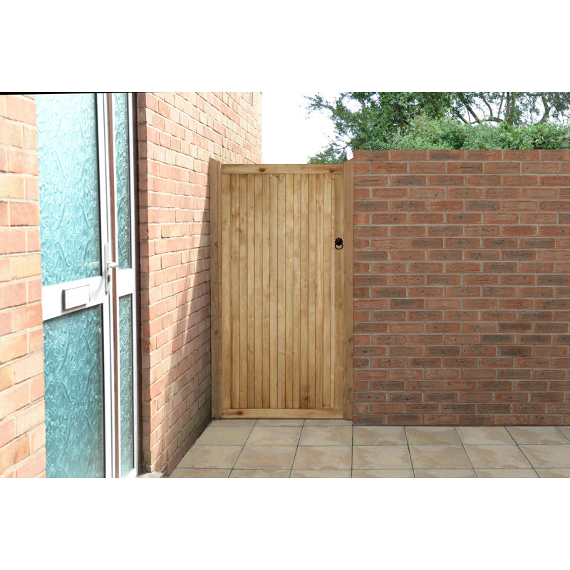 180.1368cm H x 90.0684cm W Natural Timber Wood Gate