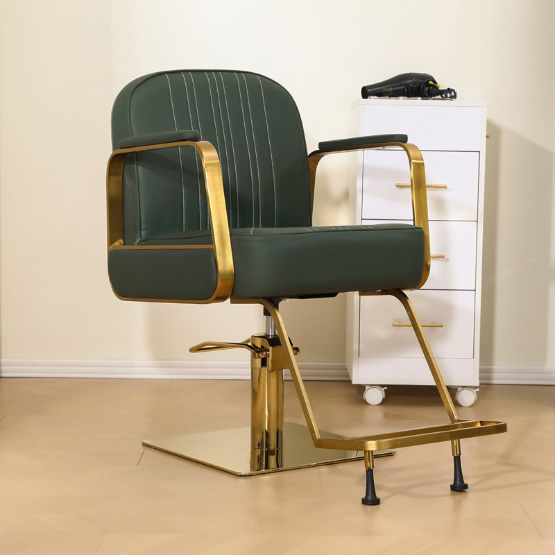 Fauteuil de coiffeur Beauty, Similicuir vert