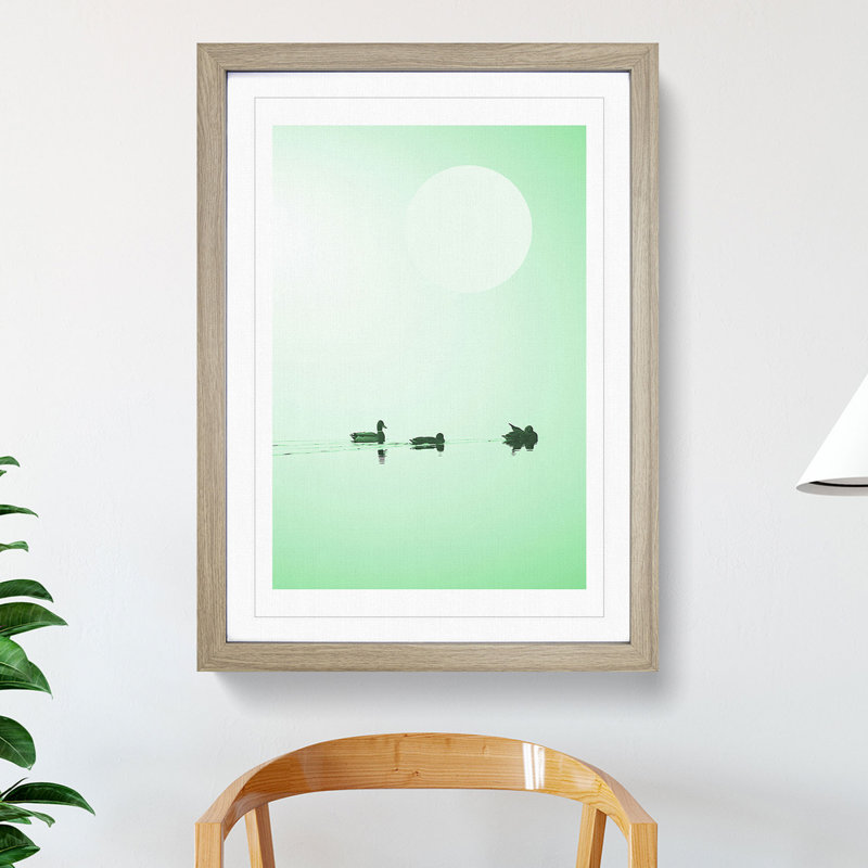 Serene Green - Picture Frame Graphic Art, Oak, 65cm H x 48cm W x 2cm D