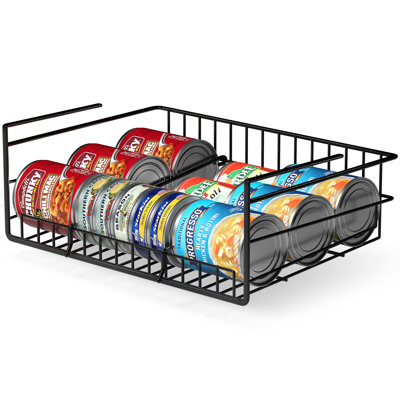Sorbus Under Cabinet Multipurpose Storage Metal Shelf with Dividers (Single), Black
