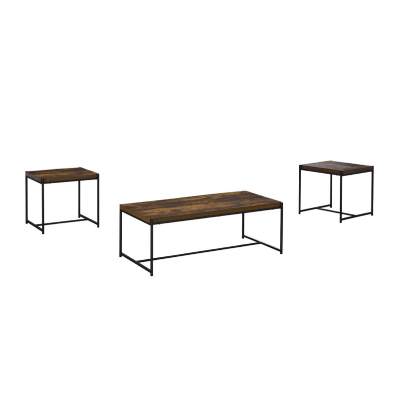 Ensemble de 3 tables basses et tables de bout Lennox, Brun, Noir