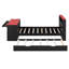 Lit de jour simple en bois avec lit gigogne, bureau, lumière DEL et rangement USB, noir et rouge-1311208186-1311208187