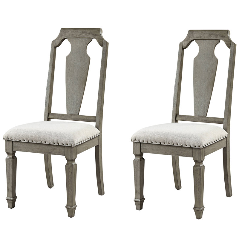 2 chaises d'appoint rustiques - siège en lin beige, caractère en chêne patiné