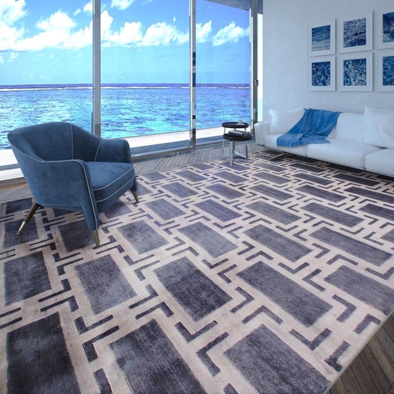 Silk Geometric Indoor Rug