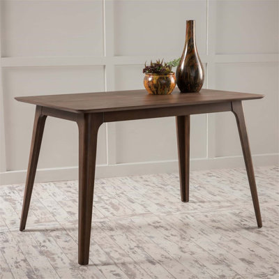 Mid-Century Modern Dining Table With Solid Wood Legs And Durable Faux Wood Top, Perfect For Stylish And Functional Dining
