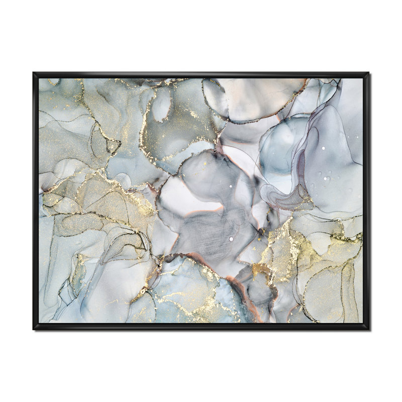 «Gray and Yellow Tender», impression sur toile, H 16 po x l 32 po x P 1 po, Cadre flottant noir