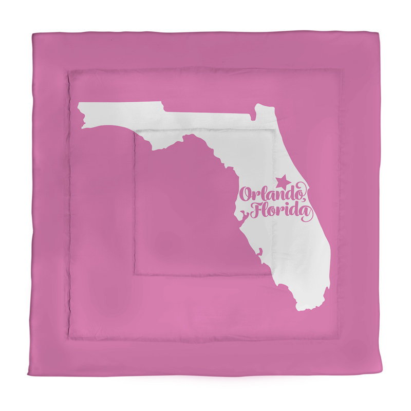 Orlando Modern & Contemporary Polyester Percale Comforter, Pink