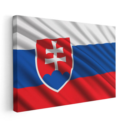 Drapeau slovaque flottant - reproduction d'art sur toile