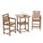 Pennington 3-Pieces 2-person Outdoor Patio Bars Set With Square Table And HDPE Chairs-126517244