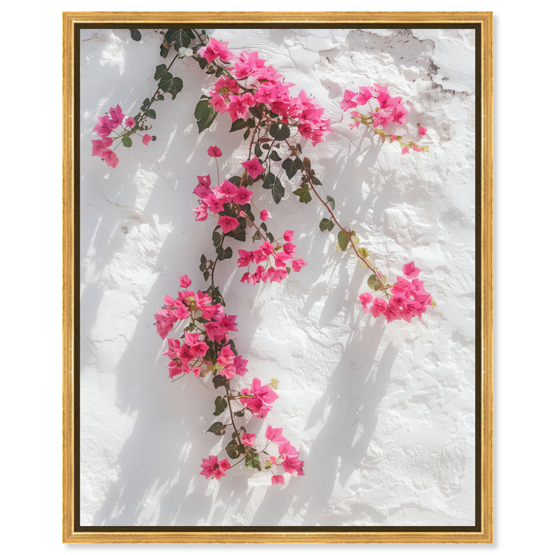 Santorini Blush Print by Oliver Gal, 21"H x 25"W, Gold Floater Frame