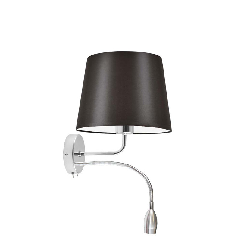 Imperia LED Armed Sconce, Chrome, Brown