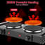 White 2000W Countertop Double Burner Electric Coil Hot Plate with 5-Setting Temperature Control and Portable Side Handles-121503305