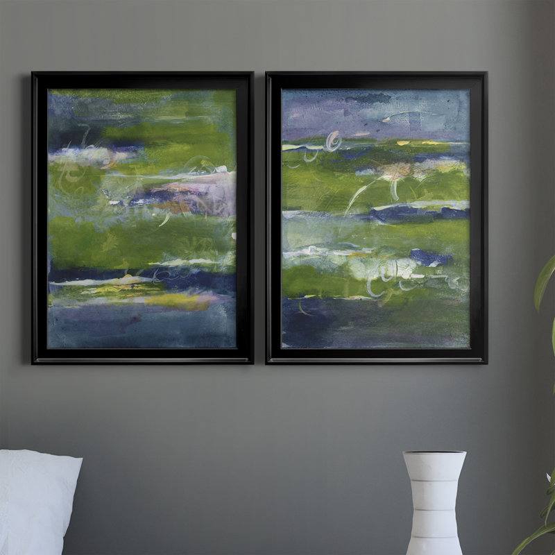 Bales of Color I - ensemble de 2 peintures sur toile encadrées, H 42,5 po x l 30,5 po x P 1 po, Noir