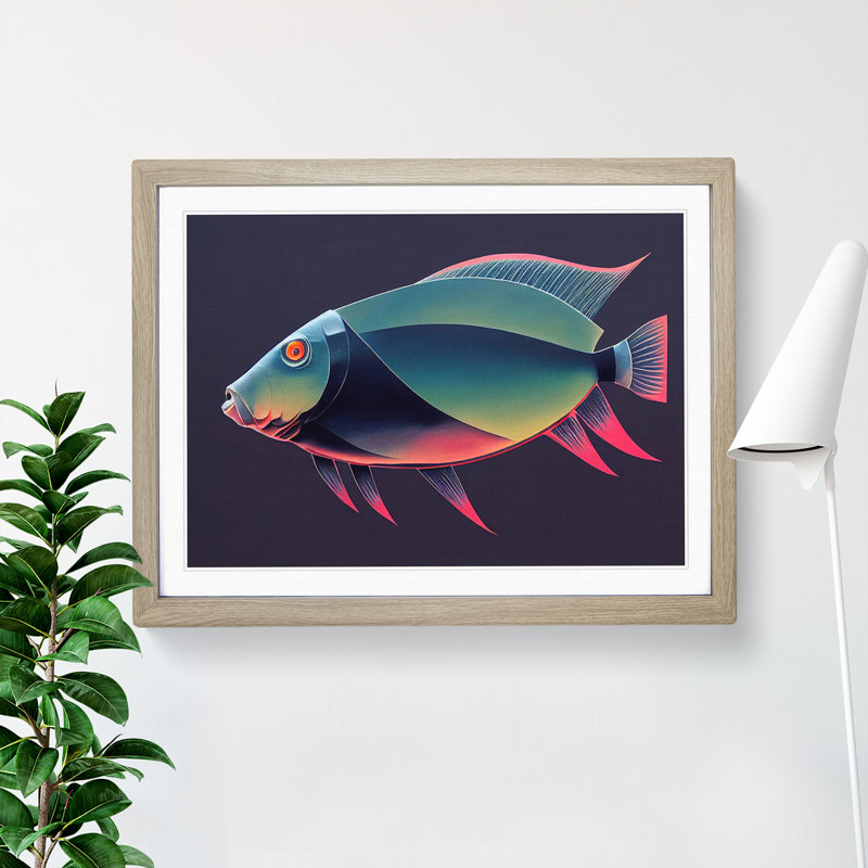 XH1022-7147X Pretty Fish - Single Picture Frame Print, 25cm H x 34cm W, Brown