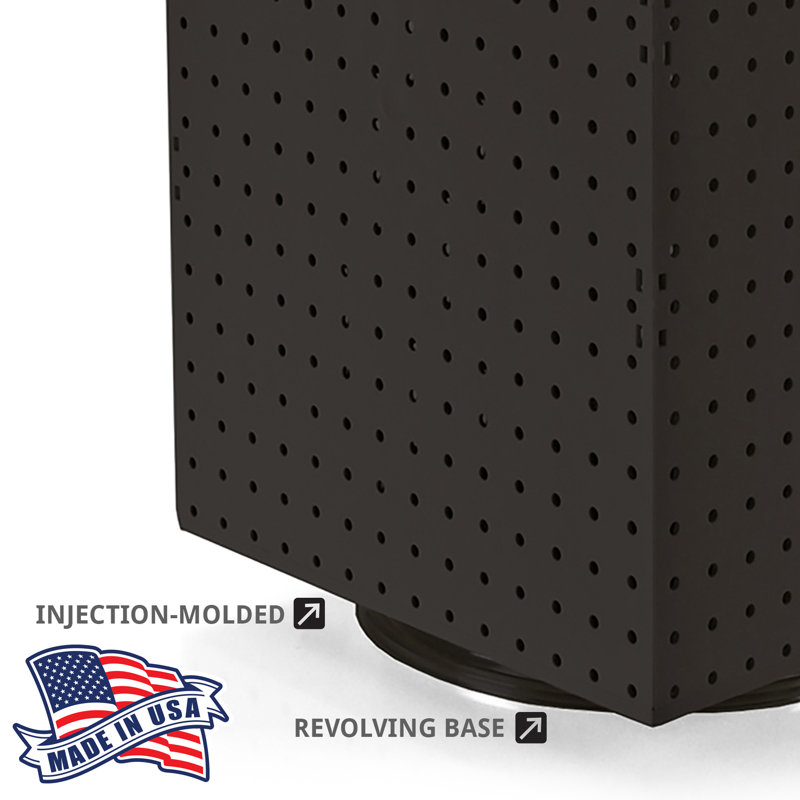 Four-Sided Revolving 14"W x 20"H Pegboard Counter Display w/ 32 4" Hooks