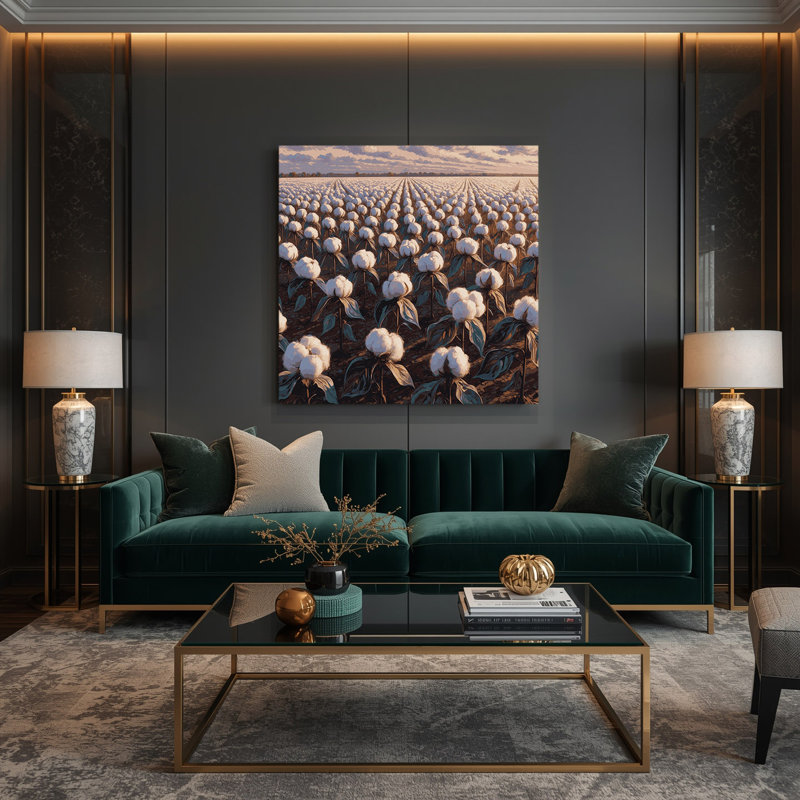 «Farm Farm Plants», art mural sur toile noire, H 12 po x l 12 po