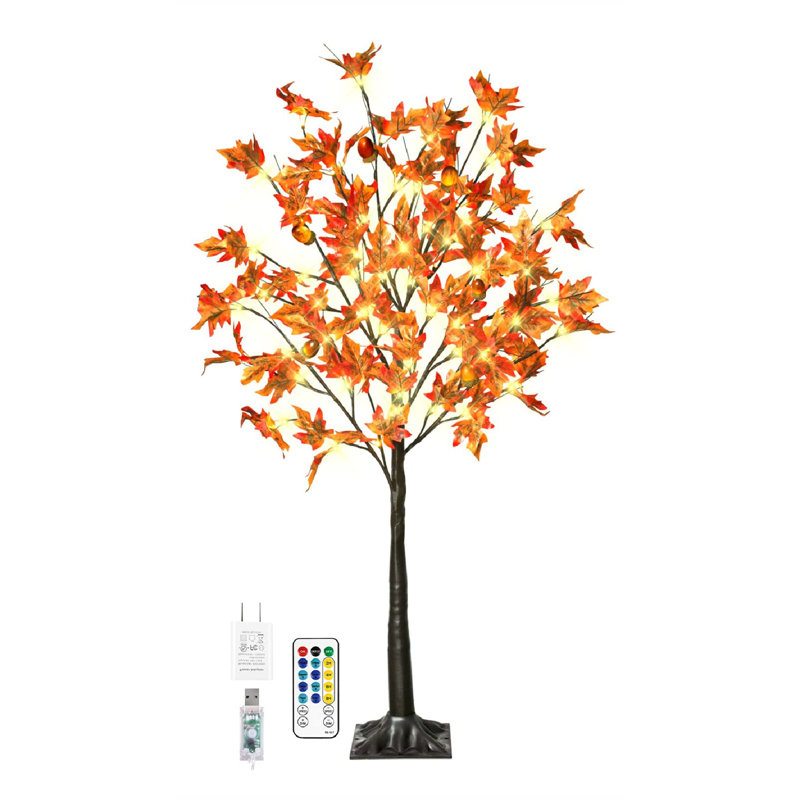 4FT 60LED Lighted Maple Tree,Decor Artificial Tree