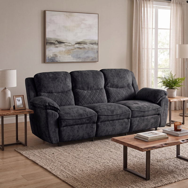 Lumen 3 Seater Adjustable Power Lift Recliner Sofa for Living Room, Dark Gray
