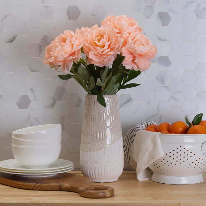 Éléments, pivoines artificielles, 6 pièces, 18 po