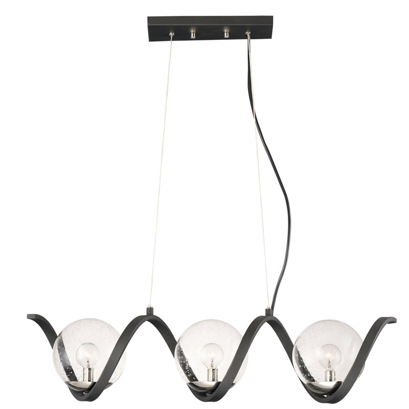Loudon 3 - Light Black/Polished Nickel Kitchen Island Pendant