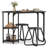Rectangular Kitchen Table & 2 Stools with 2-tier Storage Shelves & Metal Legs Black