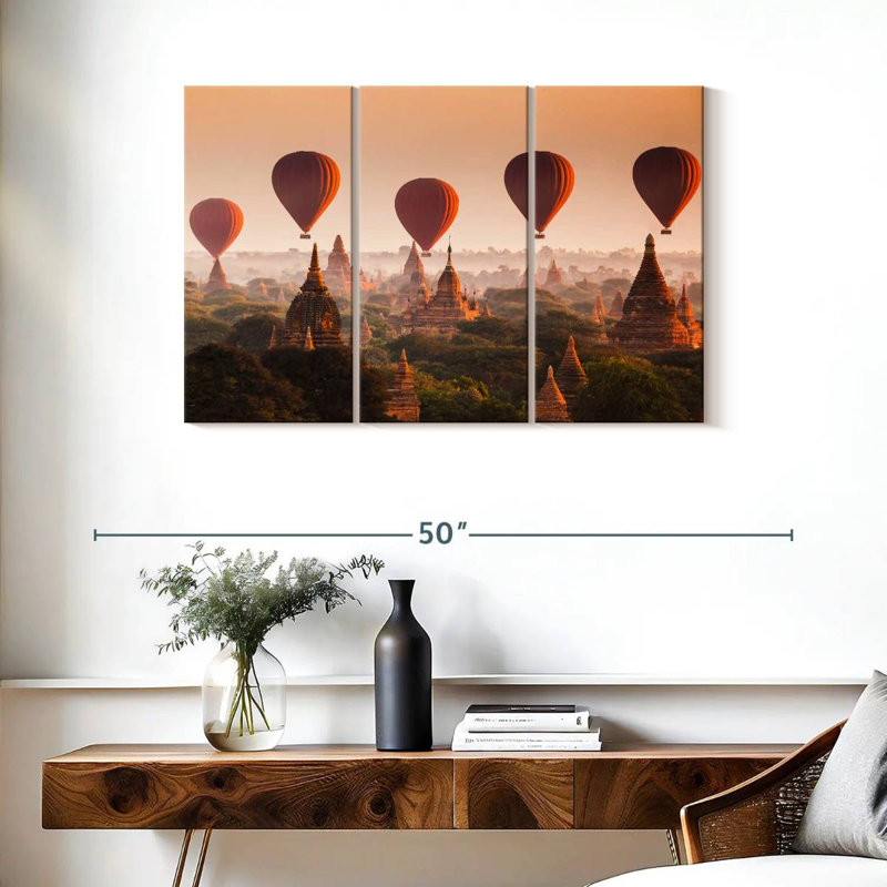 Mehar Balloons Over Bagan Temples, 24" H x 38" W