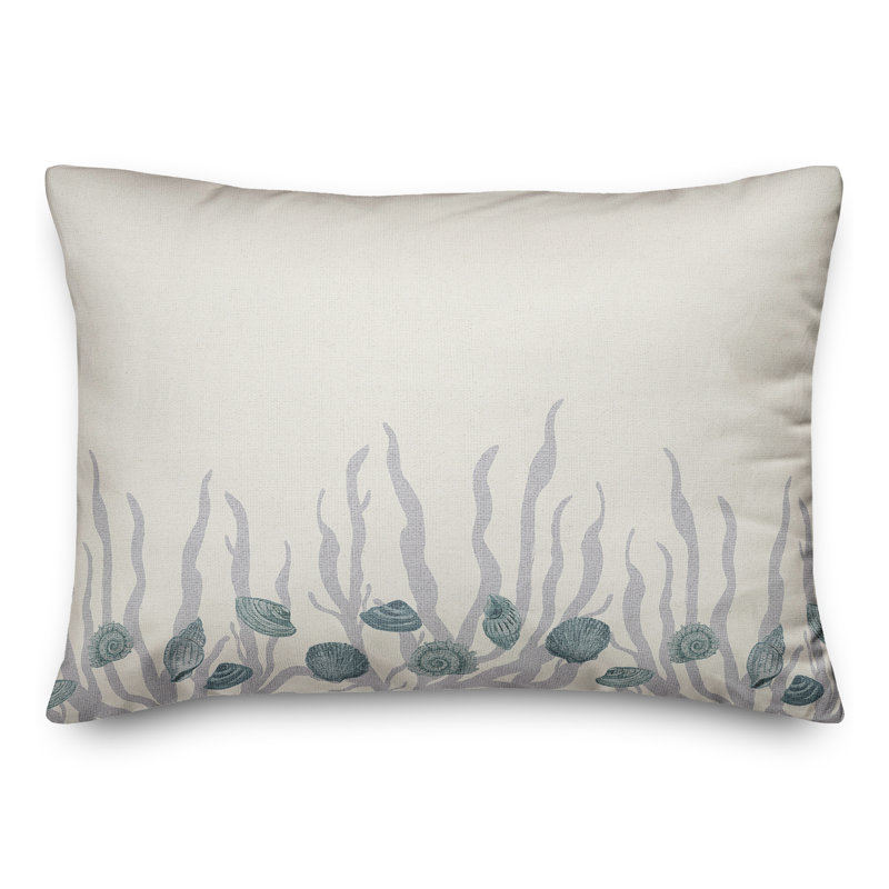 Housse de coussin rectangulaire en polyester / mélange de polyester, Bleu / blanc