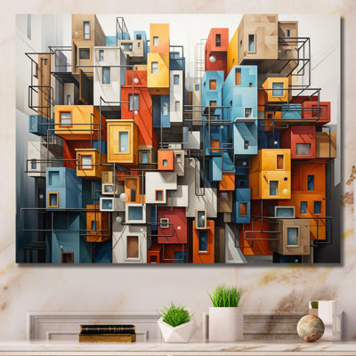 " Cityscape Bluiding Geometric Collage I "