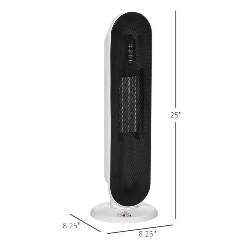 HomCom 1500 Watt 6450 BTU Electric Tower Space Heater with Adjustable Thermostat , Remote Included and with Digital Display