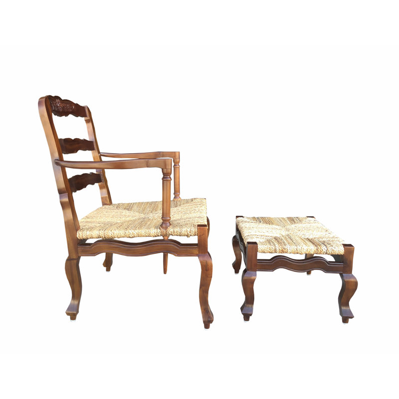 Shauna Upholstered Accent Chair with Ottoman
