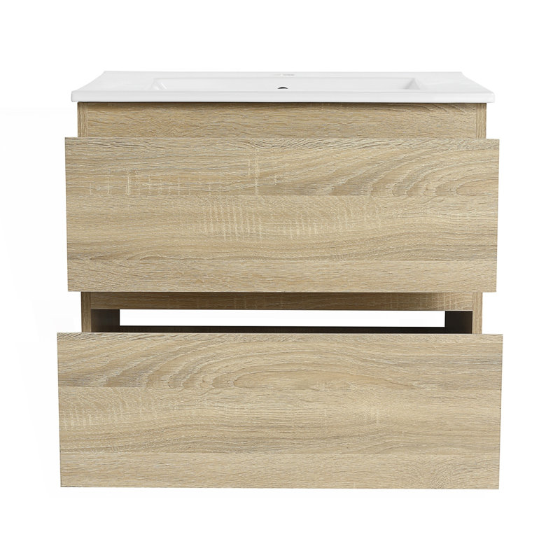 Wall-Mounted Bathroom Vanity With Ceramic Sink