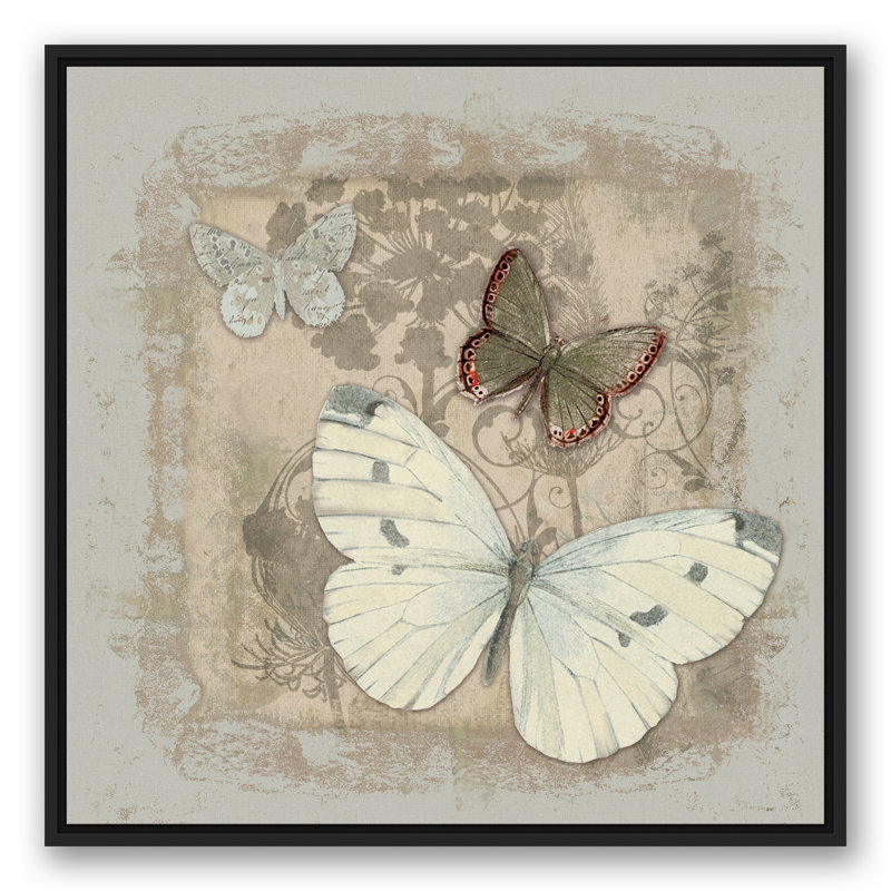 «Neutral Butterflies», reproduction sur toile, H 31,75 po x l 31,75 po x P 1,75 po