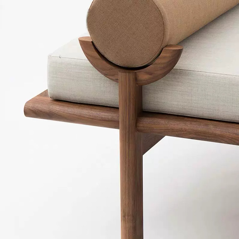 Nouveau fauteuil de pause déjeuner en bois massif de style chinois, Brun