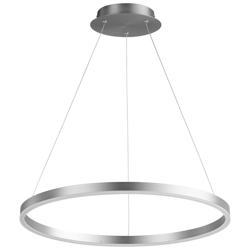 Amaru Dimmable Geometric Chandelier, 97.25" H x 23.5" W x 23.5" D, Satin Nickel