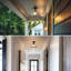 1-Light Outdoor Flush Mount Ceiling Light, Matte Black, Seeded Glass Shade, Weather Resistant