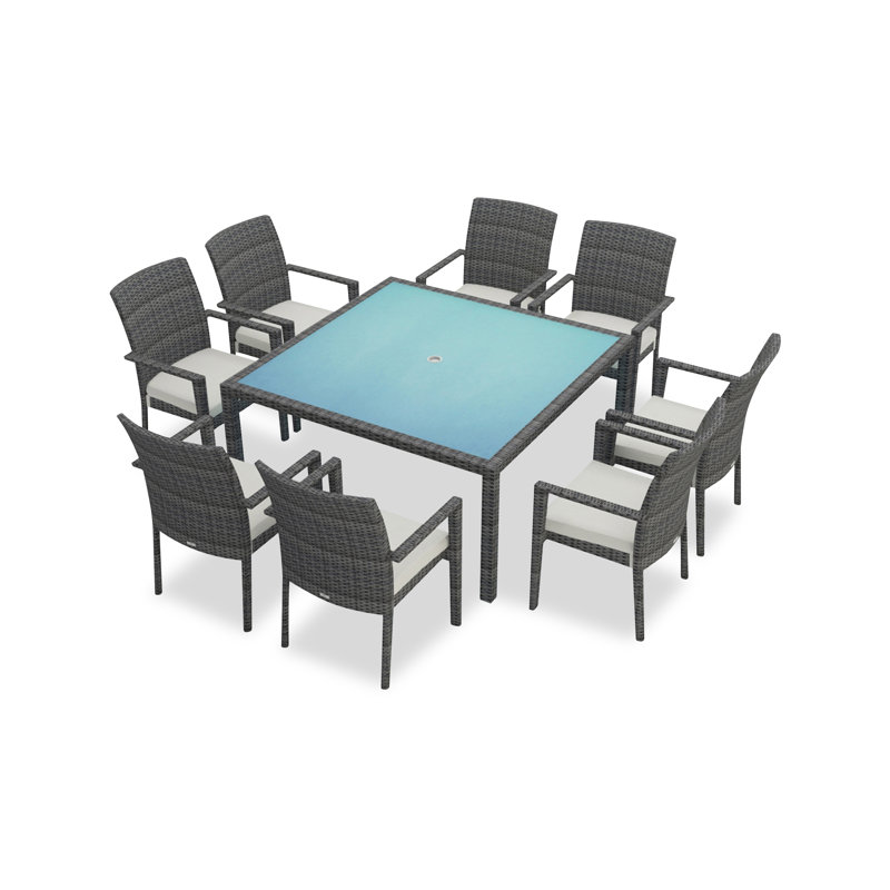 Urbana Outdoor 5 - Piece Dining Set with Cushions, Canvas Natural Sunbrella® Canvas, Coffee Bean, 4