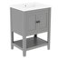 Lavabo de salle de bain moderne élégant en céramique 24 po avec tablette ouverte en bois massif-1182155876-1182155898