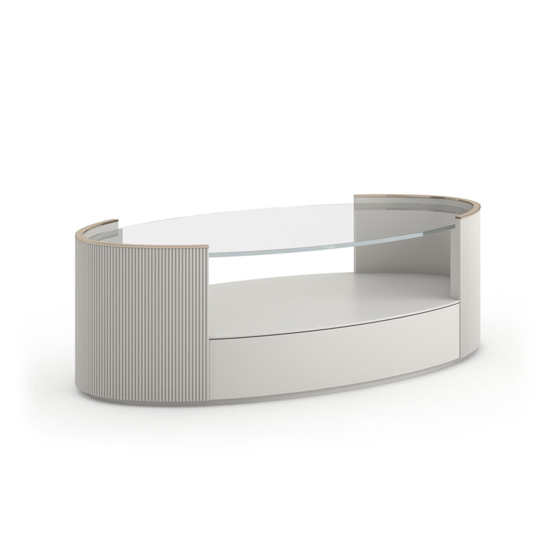 Love Oval Cocktail Table - Oracle, White