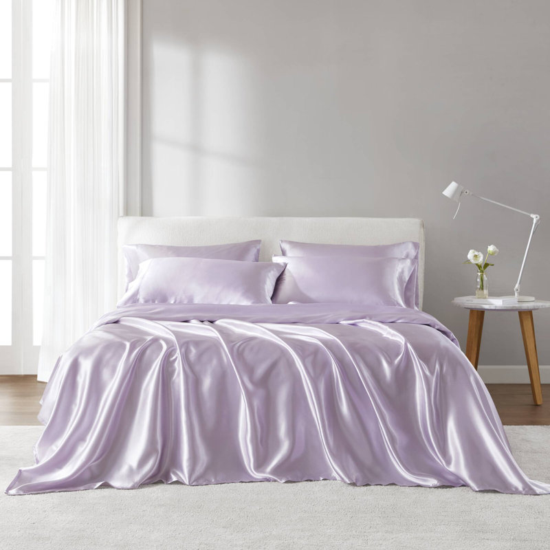 Satin Luxury Sheet Set, King Sheet Set, Lilac