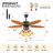 52" Tropical Ceiling Fan with Remote Control, Timer, 5 Leaf Blades Ceiling Fan without Light Bulbs-100219582