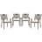  Outdoor 5-Piece Patio Dining Set with Tile Top Round Table, 4 Cast Aluminum Dining Chairs-2030491290