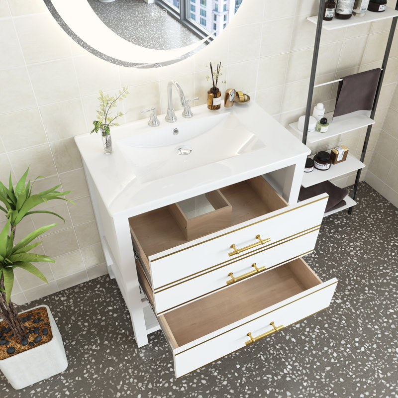 Bohdalec 30" Single Bathroom Vanity Set, White