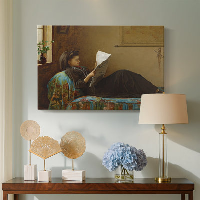 Eastman Johnson "Interesting News (or Girl Reading a Newspaper)" - Museum Quality Gallery Wrapped Canvas Wall Art