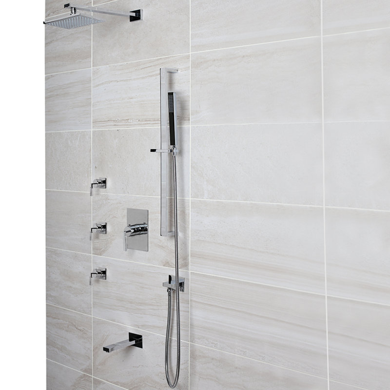 Waterblade Wall Mount Shower Arm, Polished Chrome