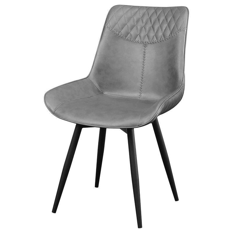 Ensemble de 2 chaises d'appoint pivotantes capitonnées grises, polyvalentes pour la salle à manger ou le bureau