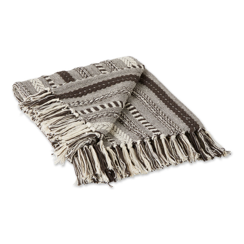 Jeté en coton tressé , Brun
