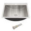 Lavabo de salle de bain encastré en acier inoxydable au fini nickel brossé 21 "x 17" avec bonde escamotable