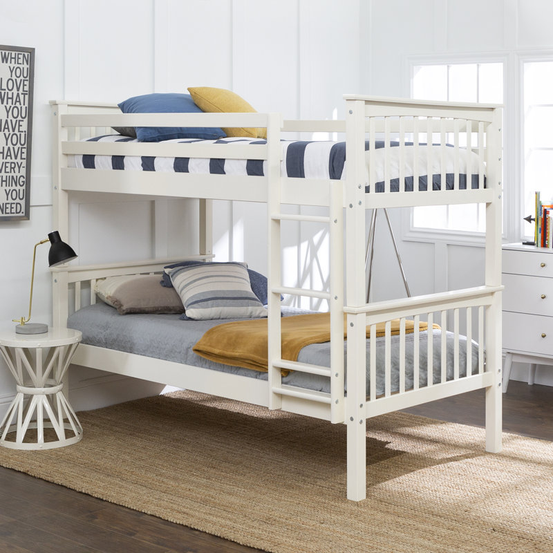 Brinna Kids Twin Over Twin Bunk Bed, Off White